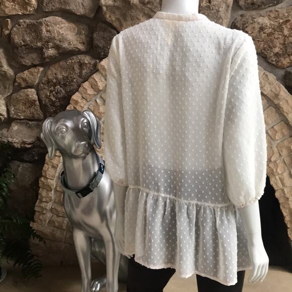 NEW Matilda Jane Light the Way Peasant Textured Button Down Cream Blouse Size M - Picture 4 of 8